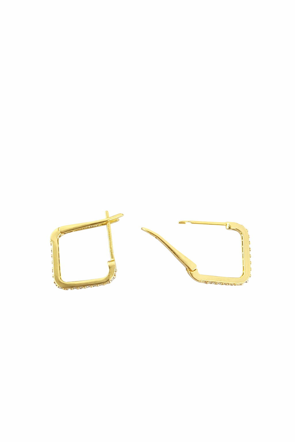 Square Zirconia Earrings - fundo branco