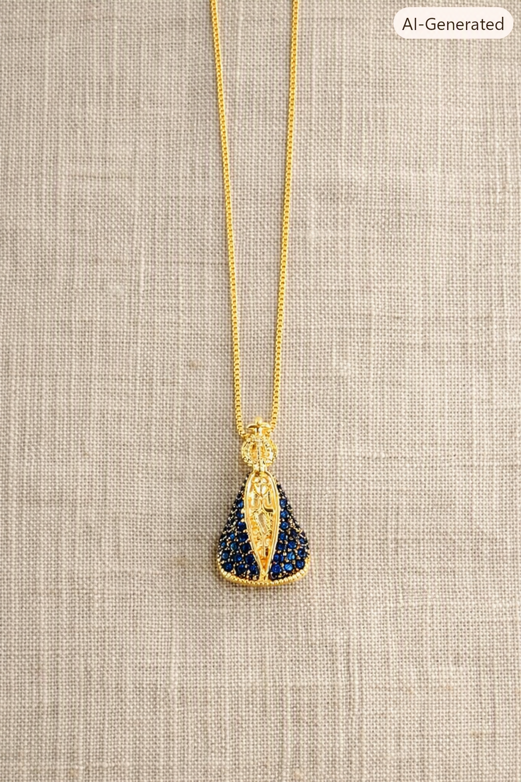 Corrente Nossa Senhora Aparecida - pendente detalhe