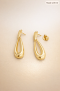 Shell Earrings 18K Gold Plated - Large Drop with Reinforced Pin
