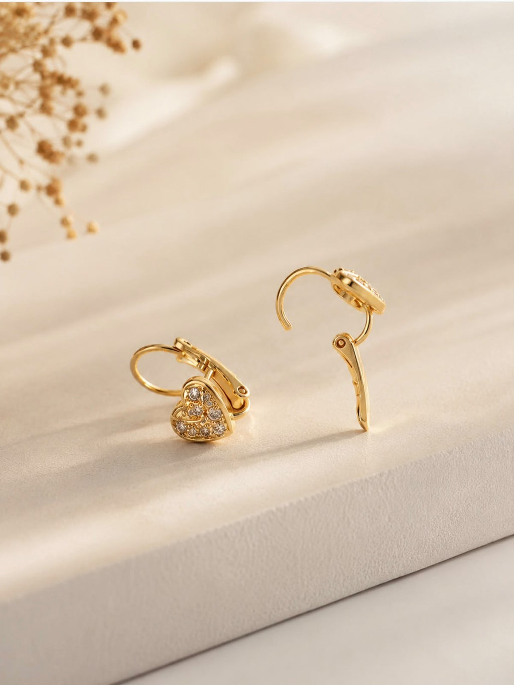 Heart Earrings 18K Gold Plated with Zirconia