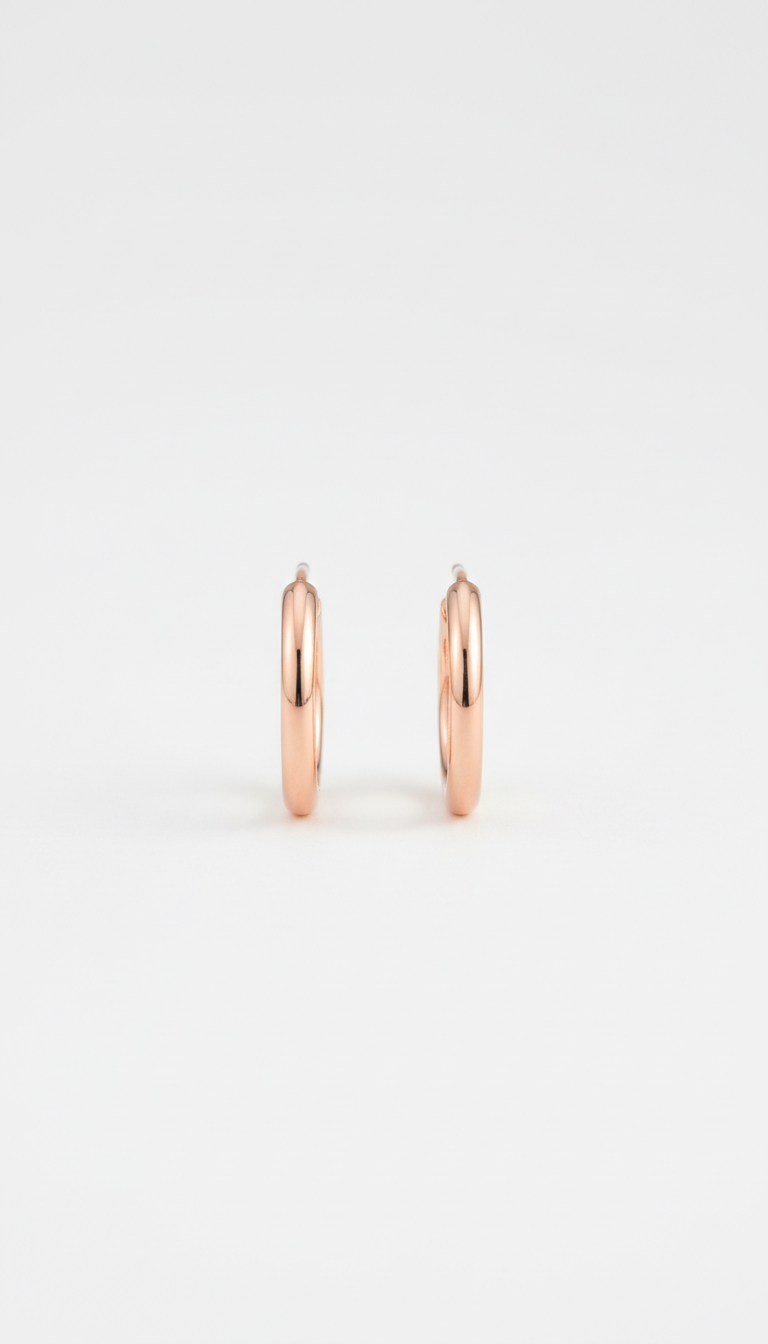 Rose gold minimalist hoop earrings