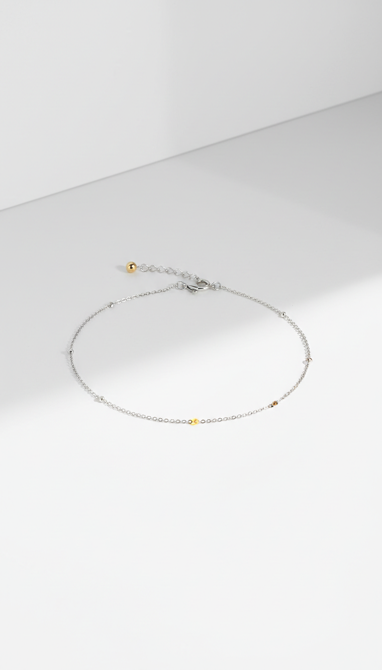 Sterling silver fine chain bracelet