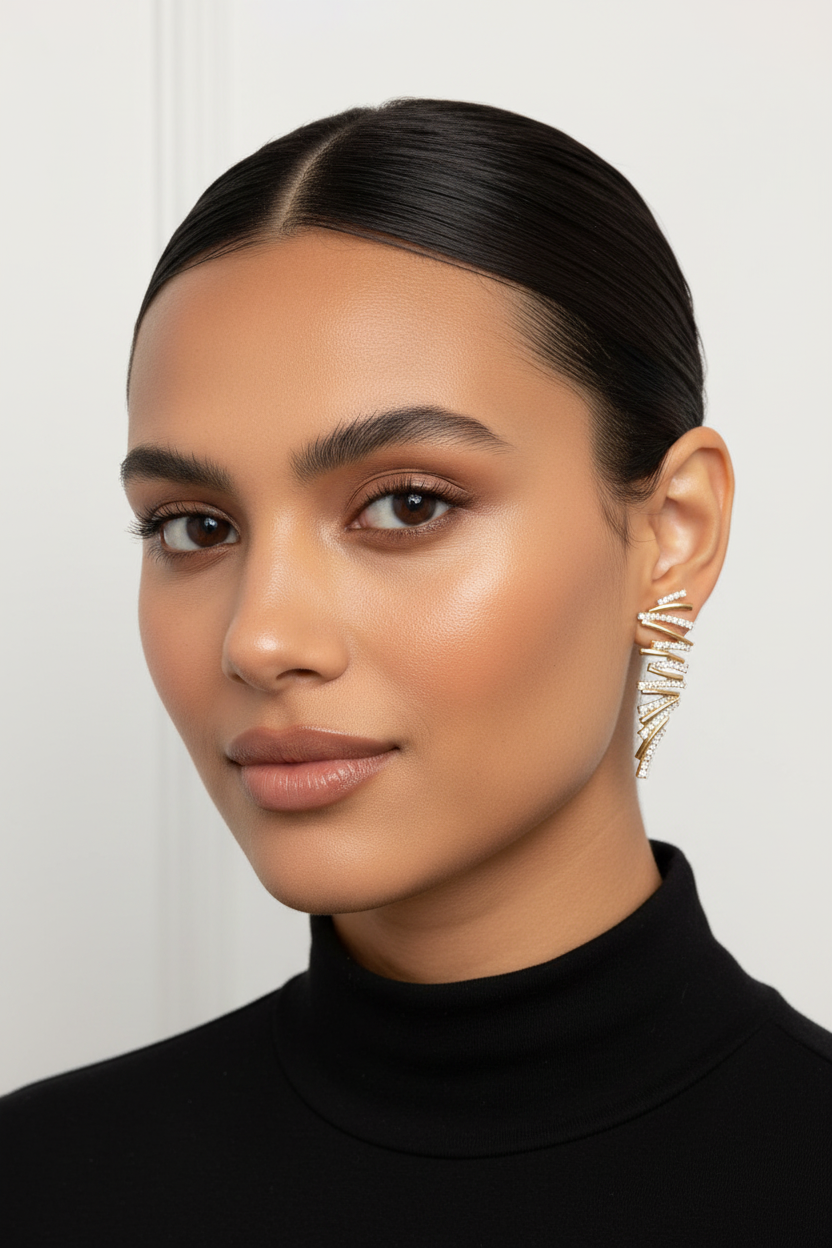 Ear Cuff Dourado em Modelo