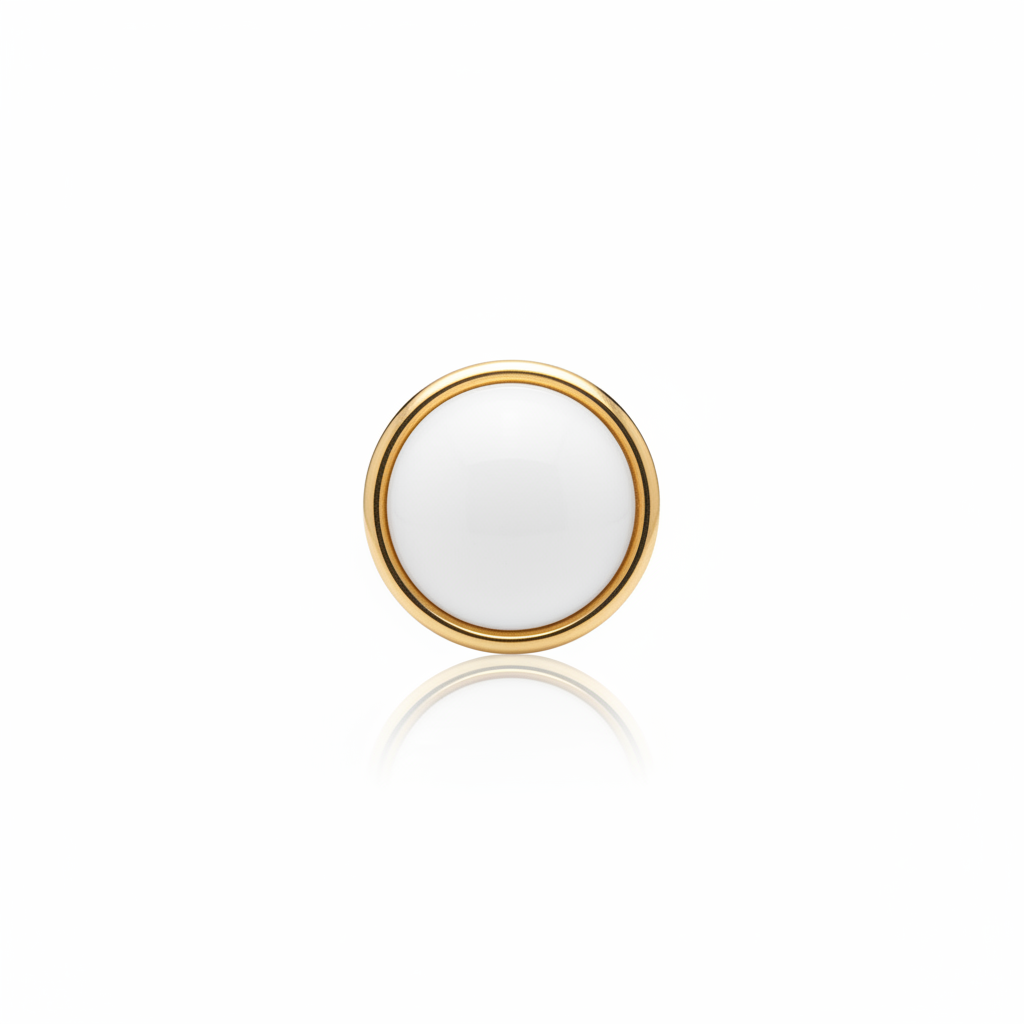 Round Dolomite Earrings 18K Gold Plated close-up