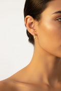 Square Zirconia Earrings on model