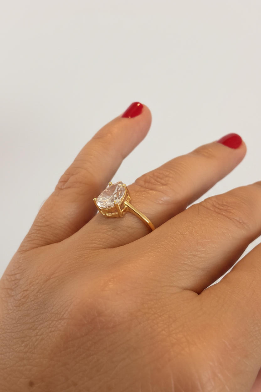 Anel Gota Banhado a Ouro 18K - modelo