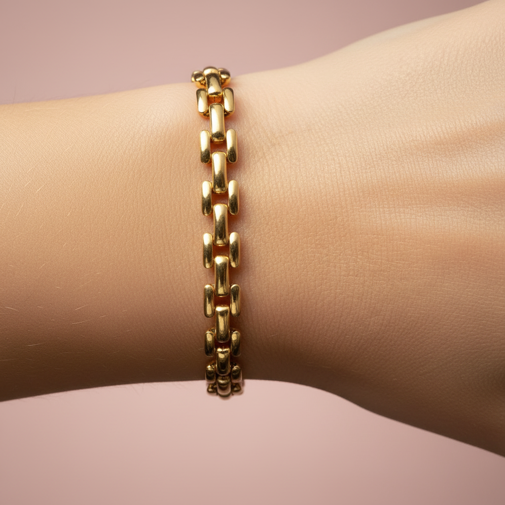 Classic 18K Gold Plated Box Chain Bracelet